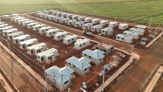 Vista aérea de um residencial em construção em Mato Grosso do Sul
